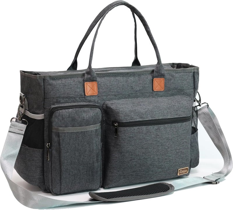 Rabjen Nurse Tote Bag for Work with Padded 15.6” Laptop Sleeve, Medical Supplies Shoulder Bag for Home Health Care - Image 1